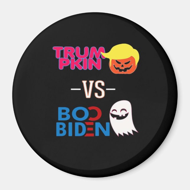 Funny Trumpkin Vs Boo Biden Halloween-designklass Magnet (Framsidan)