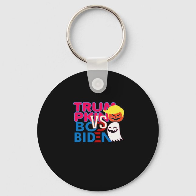 Funny Trumpkin Vs Boo Biden Halloween-designklass Nyckelring (Framsida)