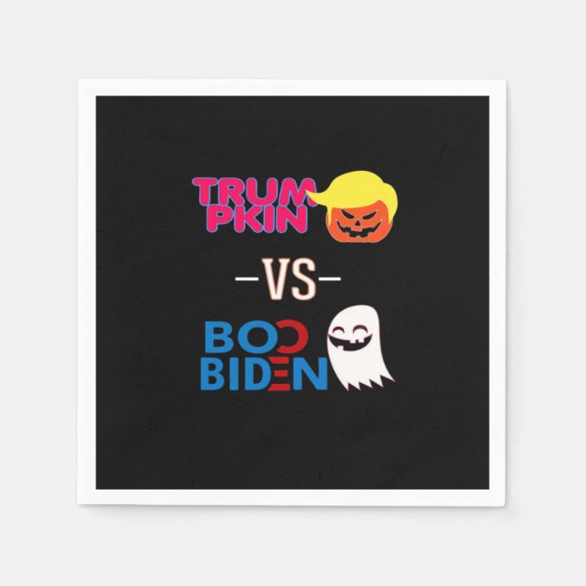 Funny Trumpkin Vs Boo Biden Halloween-designklass Pappersservett (Framsidan)