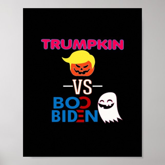Funny Trumpkin Vs Boo Biden Halloween-designklass Poster (Framsidan)