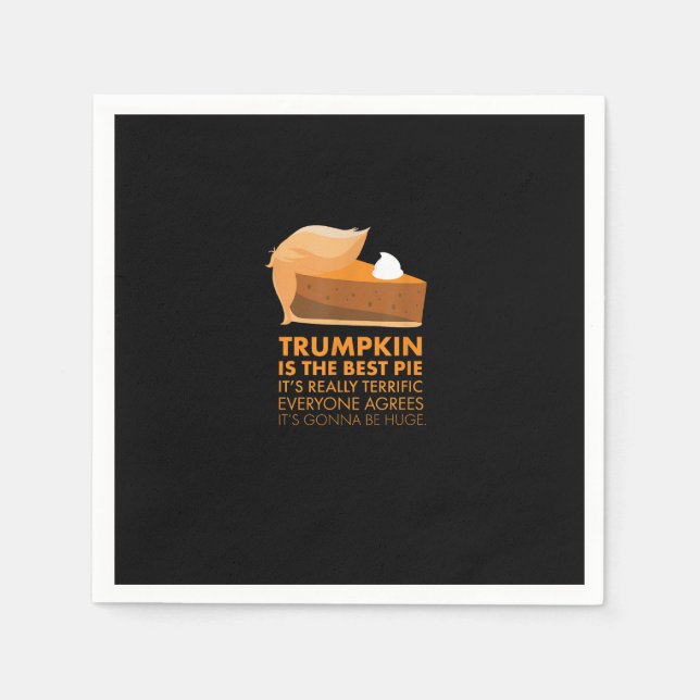 Funny Tshirt Pumpkin Paj Thanksgiving Fall Pappersservett (Framsidan)