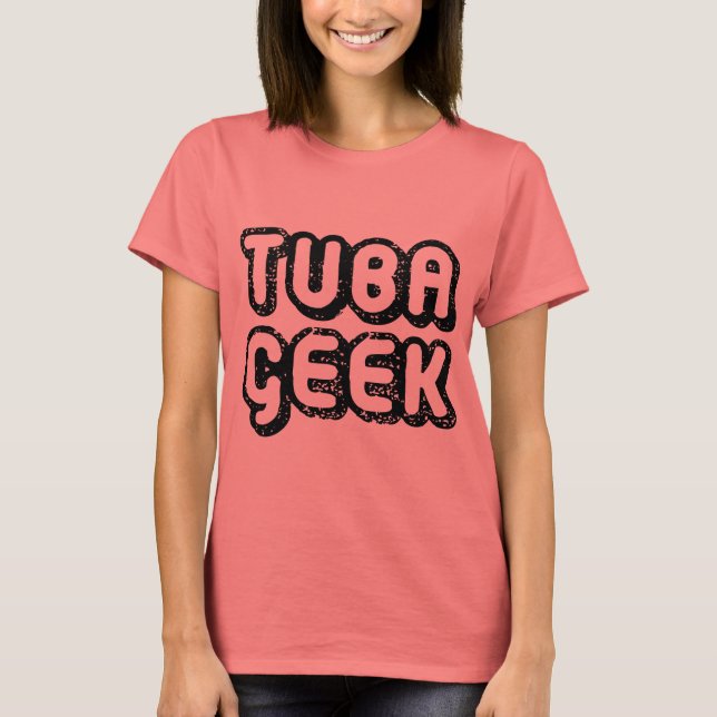 Funny Tuba Geek Retro Tee (Framsida)