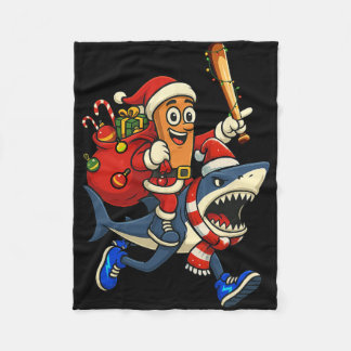 Funny Tung Tung Sahur Riding Tralala Xmas Italian  Fleecefilt