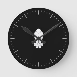 Funny tunn blå radklocka rund klocka