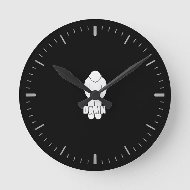 Funny tunn blå radklocka rund klocka (Framsida)