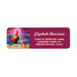Funny Tupp Chicken CocktailTropical Beach Sea Returadress Etikett