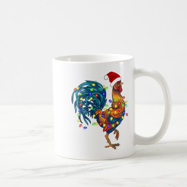 Funny Tupp Chicken jul Ljus Pajama Farm Kaffemugg (Höger)