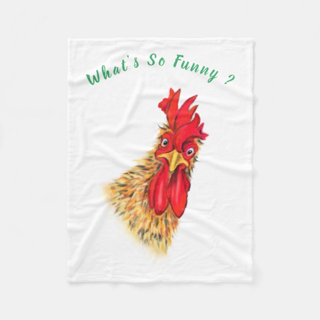 Funny Tupp Fleece Blanket - Anpassningsbar Text (Framsidan)