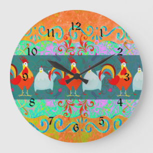 Funny Tupp Hen Funky Chicken Farm Animal Gifts Stor Klocka