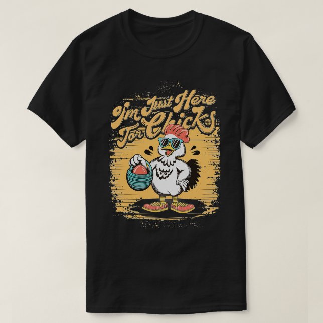 Funny Tupp Påskägg Hunter Coola Chicken älskare T Shirt (Design framsida)
