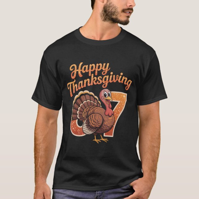 Funny Turkey 67th Birthday Thanksgiving Shirt | Go T Shirt (Framsida)