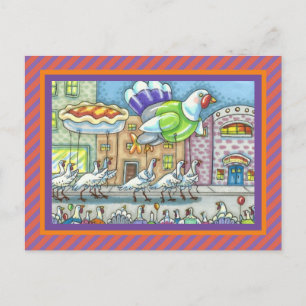 FUNNY TURKEY DAY PARAD HELIUM BALLOONS VYKORT