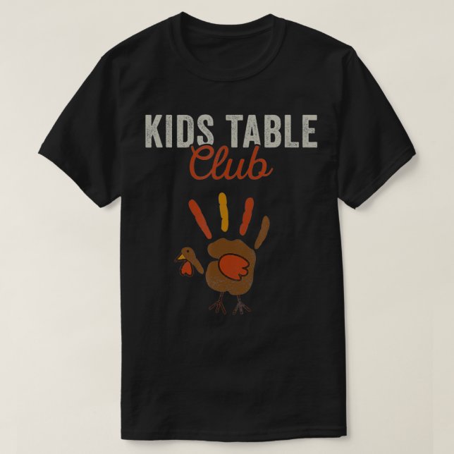 Funny Turkey Hand Kids Table Thanksgiving  T Shirt (Design framsida)