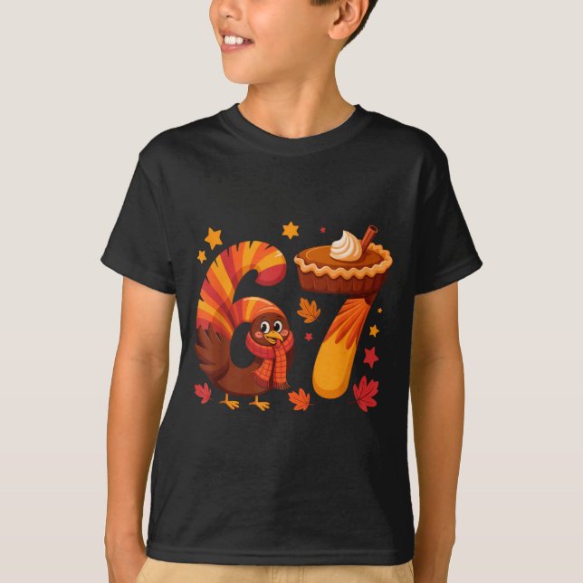 Funny Turkey Thanksgiving 67 Meme Six Seven  T Shirt (Framsida)