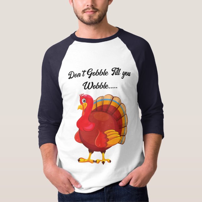Funny Turkey Thanksgiving T-Shirt (Framsida)