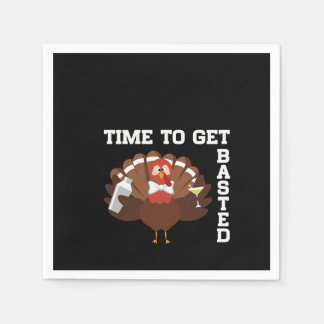 Funny Turkey Time To Get Basted Thanksgiving Pappersservett