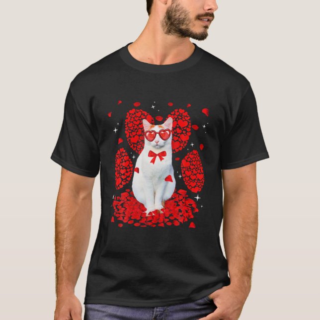 Funny turkisk Van Cat Valentine Tass Heart Cat Kär T Shirt (Framsida)