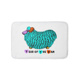 Funny turkos Ram kinesiskt År Zodiac Bath Mat Badrumsmatta