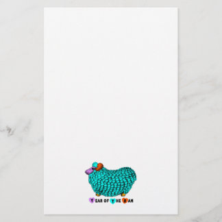 Funny turkos Ram kinesiskt År Zodiac Stationery Brevpapper