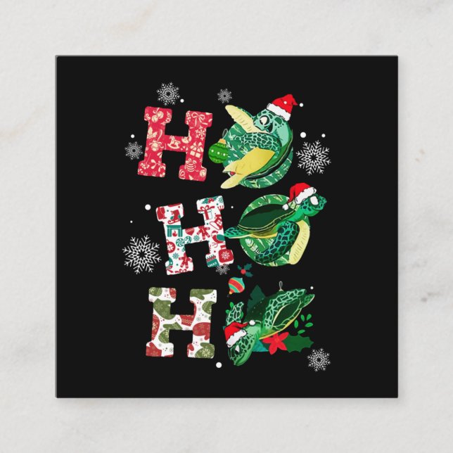 Funny Turtle Älskare Fyrkantigt Visitkort (Framsida)