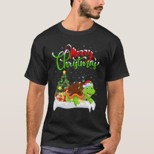 Funny Turtle Animal Lover Julafton Lighting Turtle T Shirt