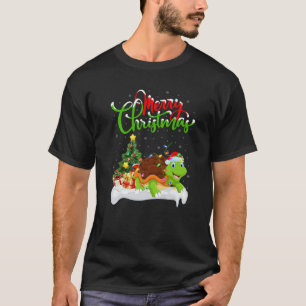 Funny Turtle Animal Lover Julafton Lighting Turtle T Shirt