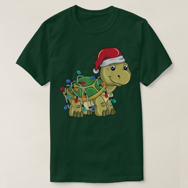 Funny Turtle Christmas Lights Christmas Turtle San T Shirt (Design framsida)