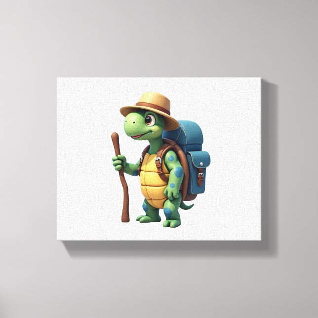 Funny Turtle Hiking Graphic Camping Lover Adventur Canvastryck (Framsida)