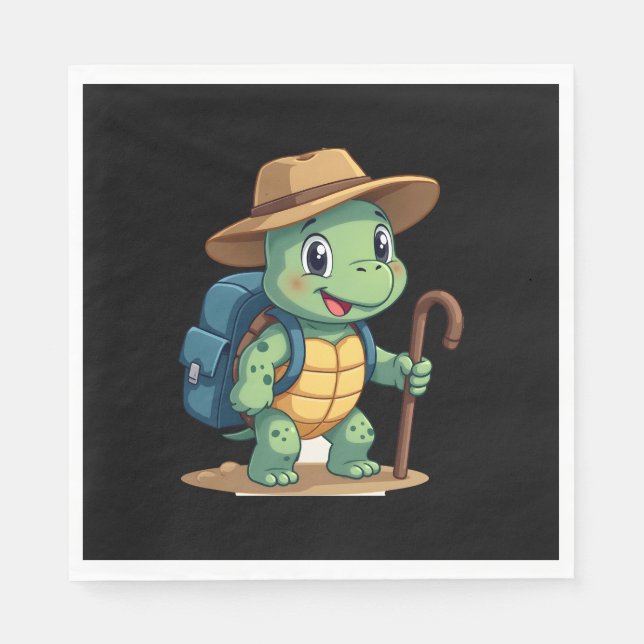 Funny Turtle Hiking Graphic Camping Lover Adventur Pappersservett (Framsidan)
