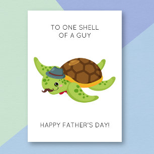 Funny Turtle Pun Fars dag Card Kort