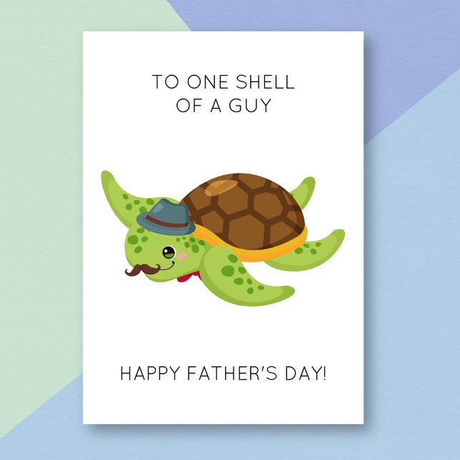 Funny Turtle Pun Fars dag Card Kort (Skapare uppladdad)