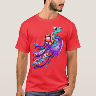 Funny Turtle Riding Jellyfish T Shirt