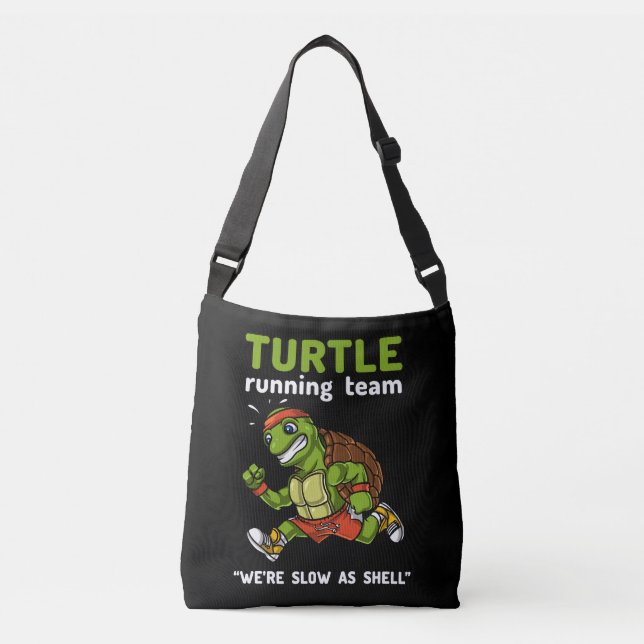 Funny Turtle Running Team Cardio Workout Exercise Axelväska (Framsida)