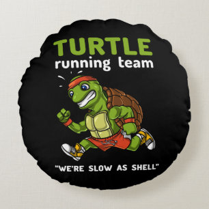 Funny Turtle Running Team Cardio Workout Exercise Rund Kudde