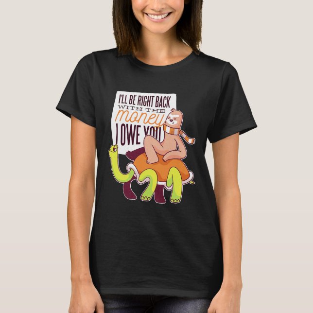 Funny Turtle Sloth Cute Roligt Animals T Shirt (Framsida)