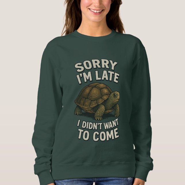 Funny Turtle Sweatshirt T Shirt (Framsida)
