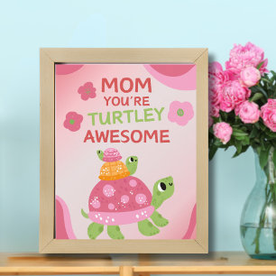 Funny Turtley Fantastisk Mors dag Poster