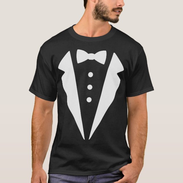 Funny Tuxedo Bow Tie Costume Formal Suit Graphic f T Shirt (Framsida)