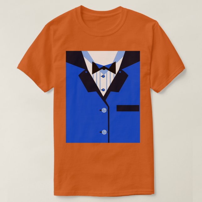 Funny Tuxedo Dinner Jacka Blue Bowtie Kött T Shirt (Design framsida)