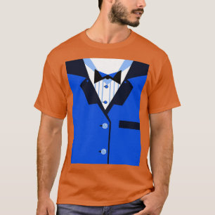 Funny Tuxedo Dinner Jacka Blue Bowtie Kött T Shirt