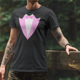 Funny Tuxedo Vest Formal Pink Tie T Shirt