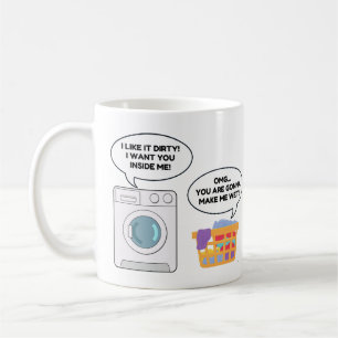 Funny Tvätt Humor Tvättar Maskin Dirty Joke Kaffemugg