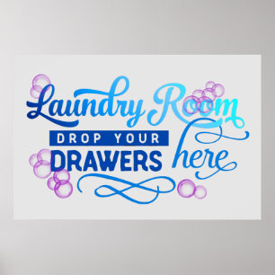 Funny Tvätt Room Sign Poster
