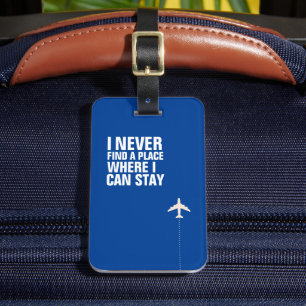 Funny Typografi Flygplansresor Bagagebricka