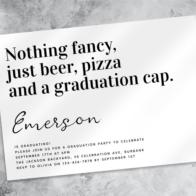 Funny Typografi Ingenting Finare Grad Party Inbjudningar (Skapare uppladdad)
