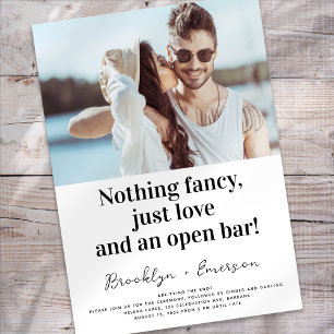 Funny Typografi Ingenting Finare Photo Bröllop Inbjudningar