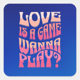Funny Typograph Valentine Fyrkantigt Klistermärke