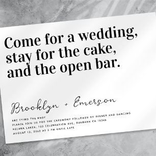 Funny Typography Black White Bröllop Inbjudningar
