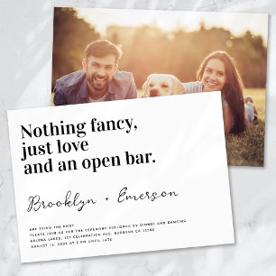 Funny Typography Black White Bröllop Inbjudningar