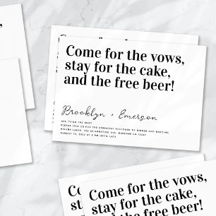 Funny Typography Black White Bröllop Inbjudningar